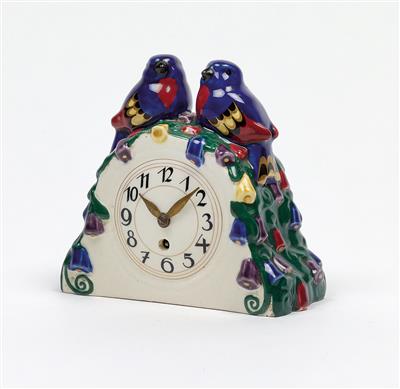 A clock with two sparrows, Karl Klaus or Franz Staudigl, designed c. 1910/11, executed by Wahliss, Turn, Vienna - Jugendstil e arte applicata del XX secolo