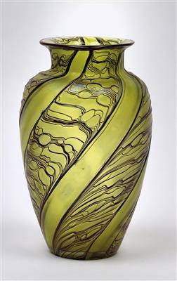 A vase “in Tiffany style, by Max Ritter von Spaun in Klostermühle”, exhibited: 1898/99 winter exhibition of the Austrian Museum for Art and Industry, cat. no. 593, executed by Johann Lötz Witwe, Klostermühle, 1898 - Secese a umění 20. století