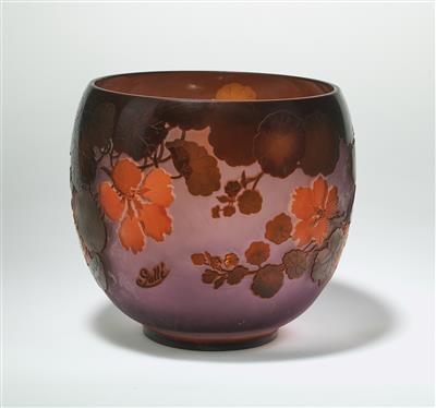 Große Vase mit Dahlien, Emile Gallé, Nancy, um 1910 - Jugendstil und angewandte Kunst des 20. Jahrhunderts