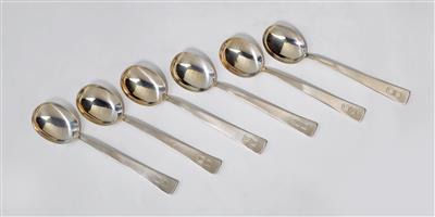 Josef Hoffmann, six small spoons, designed in 1902, executed by Alexander Sturm, by May 1922 - Secese a umění 20. století
