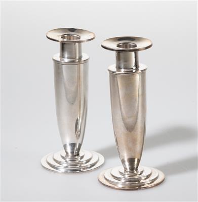 A pair of Art Déco candleholders, Bruckmann & Söhne, Heilbronn, c. 1920 - Jugendstil e arte applicata del XX secolo