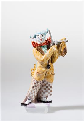 Peter Strang, “clown with violin”, model year: 1989, model number: 60465, executed by Meissen Porcelain Factory - Secese a umění 20. století