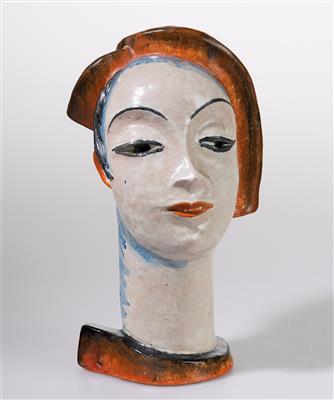 Vally Wieselthier (Vienna 1895–1945 New York), a female head, model number: K 495, Wiener Werkstätte, 1928 - Jugendstil and 20th Century Arts and Crafts