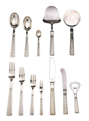 A “Champagne” cutlery service for six persons, 47 pieces, designed by Jens H. Quistgaard IHQ, 1947, Orla Vagn Mogensen, c. 1950 - Jugendstil and 20th Century Arts and Crafts