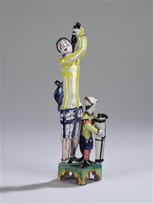 Erna Kopriva (1894 Vienna 1894), a golf player with caddie, model number: K 216, Wiener Werkstätte, c. 1927 - Jugendstil e arte applicata del XX secolo