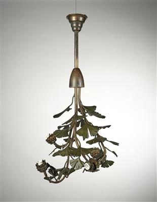 A ginkgo chandelier, designed in France, c. 1900 - Secese a umění 20. století