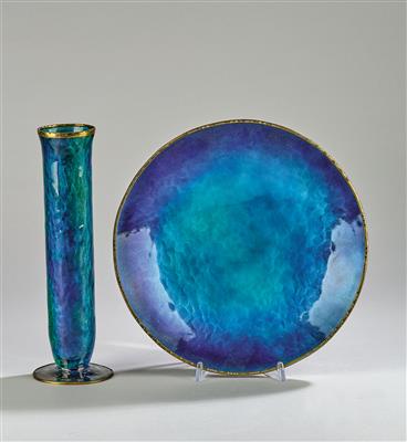 A large centrepiece bowl and vase, in the style of Mitzi Friedmann-Otten, Vienna c. 1920 - Jugendstil and 20th Century Arts and Crafts