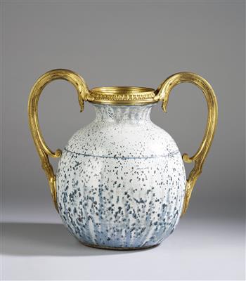 Große Vase mit vergoldeten Bronzehenkeln, Atelier de Glatigny, um 1900 - Jugendstil u. angewandte Kunst d. 20. Jahrhunderts