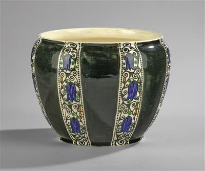 Große Vase (Übertopf), in der Art von Emanuel Josef Margold, Serapis-Fayence, Ernst Wahliss, Wien, um 1911/12 - Jugendstil u. angewandte Kunst d. 20. Jahrhunderts