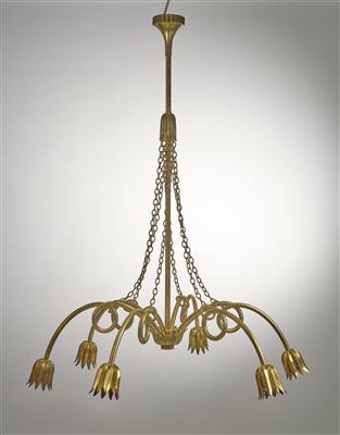 Josef Hoffmann, a large six-arm chandelier, Wiener Werkstätte, before 1923 - Jugendstil and 20th Century Arts and Crafts