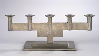 Karl Raichle (Dettingen 1889–1965 Meersburg), a five-arm table candleholder, model number: 553, designed c. 1930, executed by Meersburger Zinnschmiede Karl Raichle, c. 1935 - Secese a umění 20. století