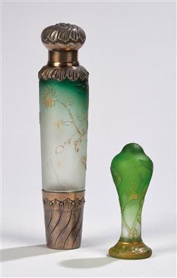 A liqueur bottle with floral decoration and silver mount, Daum, Nancy, c. 1895 and a seal with mistletoe branches - Jugendstil and 20th Century Arts and Crafts