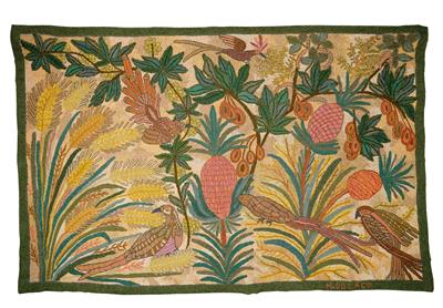 Madeleine Colaco (Brazil, 1907–2001), a tapestry with exotic birds, palms and fruit, c. 1992 - Secese a umění 20. století