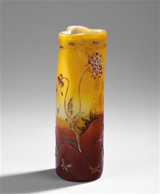 A rare long-stem trefoil vase, “Scabiosa”, Emile Gallé, Nancy, c. 1893/94 - Secese a umění 20. století