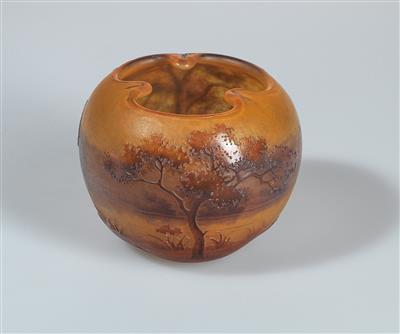 A vase with trees and lakeside landscape, Daum, Nancy, c. 1910 - Jugendstil and 20th Century Arts and Crafts