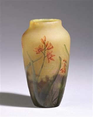 A vase with willowherbs, Daum, Nancy, France, c. 1910 - Jugendstil and 20th Century Arts and Crafts