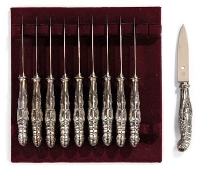 Ten silver lobster knives, Germany, c. 1920 - Jugendstil and 20th Century Arts and Crafts