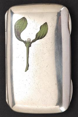 A cigarette case, with mistletoe decor, Georg Adam Scheid, Vienna, by May 1922 - Secese a umění 20. století