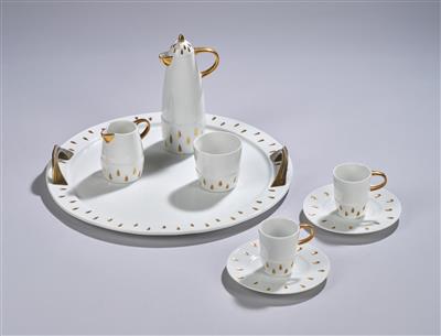 An eight-piece porcelain service, attributed to Therese Trethan and Jutta Sika, commissioned by Wiener Porzellanmanufaktur Josef Böck, c. 1902 - Jugendstil e arte applicata del XX secolo