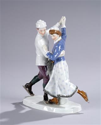 Alfred König, “Schlittschuhläufer”, model number: Z 195, model year: 1910–11, executed by Meissen Porcelain Factory, by 1924 - Secese a umění 20. století