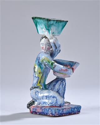 Erna Kopriva (Vienna 1894-1984), a bowl bearer (original title: “Salzfass”), model number: 214, Wiener Werkstätte, before 1927 - Jugendstil e arte applicata del XX secolo