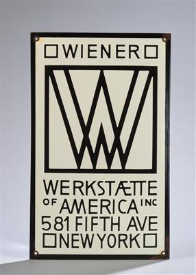 Factory plaque of the Wiener Werkstätte of America INC, 581 Fifth Avenue New York, later execution - Jugendstil and 20th Century Arts and Crafts