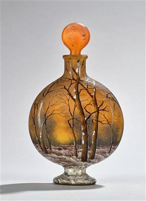 A large flask with a winter landscape, Daum, Nancy, c. 1900 - Jugendstil and 20th Century Arts and Crafts