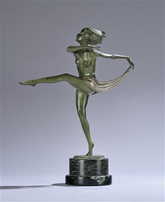 Josef Lorenzl, "Jugend" (Tänzerin mit Tuch), Modellnummer: 6321, Entwurf: um 1930/50, Argentor, Wien - Jugendstil und angewandte Kunst des 20. Jahrhunderts