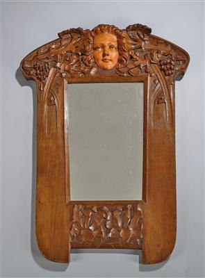 Jugendstilspiegel aus geschnitztem Holz, um 1900 - Jugendstil und angewandte Kunst des 20. Jahrhunderts