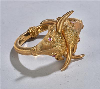 Lalaounis, a gold bracelet with two bull’s heads, Athens, 1950/60 - Secese a umění 20. století