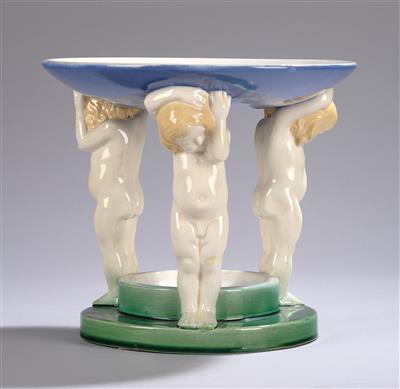 Michael Powolny, a centrepiece with three putti, model number: K 193, executed by Wiener Keramik, 1907–12 - Secese a umění 20. století