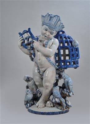 Michael Powolny, a “Papageno” putto (figurine: Papageno), Wienerberger number: 4100, Wienerberger Ziegelfabriks- und Baugesellschaft, Vienna, c. 1916/1920 - Secese a umění 20. století