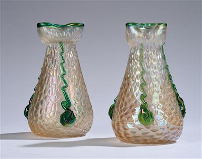 A pair vase, Johann Lötz Witwe, Klostermühle, c. 1898 - Jugendstil and 20th Century Arts and Crafts
