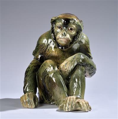 Sitzender Affe, Philipp Rosenthal  &  Co., Selb, um 1935 - Jugendstil und angewandte Kunst des 20. Jahrhunderts