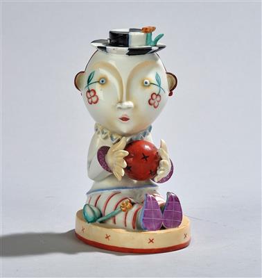 Walter Bosse, “Ballbub” (also titled: “Groteske” and “Knabe mit Ball”), model number: 1543, designed in 1925, executed by Vienna Porcelain Factory Augarten, before WWII - Jugendstil and 20th Century Arts and Crafts