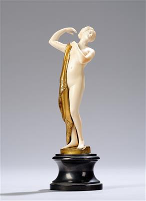 Eichele, a female nude with a shawl, c. 1920 - Jugendstil and 20th Century Arts and Crafts