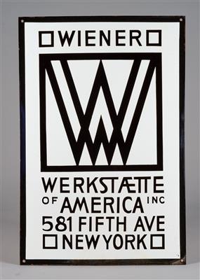 Factory plaque of the Wiener Werkstätte of America Inc, 581 Fifth Ave New York, later execution - Secese a umění 20. století