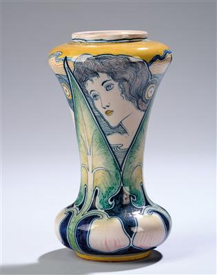 Galileo Chini (Italy, 1873–1956), a vase with female profile for Arte Della Ceramica, Florence, c. 1900 - Secese a umění 20. století