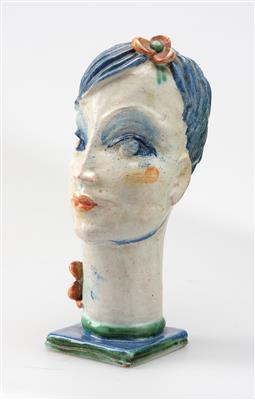 Gudrun Baudisch (Pöls 1907–1982 Salzburg), a female head (“Kopf”), model number: K 346, Wiener Werkstätte, 1927 - Jugendstil e arte applicata del XX secolo