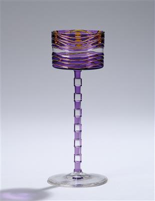 Otto Prutscher, a wine glass, number 2907, Johann Meyr’s Neffe, Adolf near Winterberg, Bohemia, c. 1912 - Secese a umění 20. století