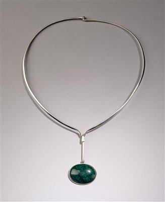 Viviana Torun Bülow-Hübe (1927–2004), a silver necklace with a gemstone, designed in c. 1967 - Jugendstil and 20th Century Arts and Crafts