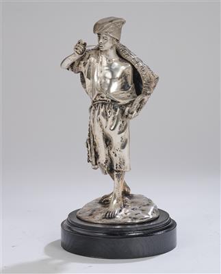 Archille d'Orsi (Naples, 1845-1929), a young fisherman made of silver - Secese a umění 20. století