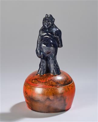 Bertold Löffler, Dose mit Teufel, Wiener Keramik, um 1908 - Jugendstil und angewandte Kunst des 20. Jahrhunderts