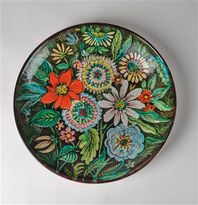 Ernst Huber (Vienna 1895-1960), a wall plate with floral decoration, Schleiss, Gmunden - Jugendstil and 20th Century Arts and Crafts