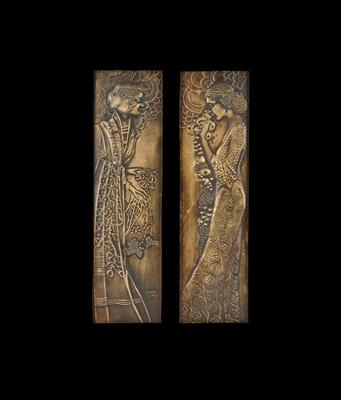 Georg Klimt (1867-1931), two reliefs with female figures, Vienna, c. 1900 - Secese a umění 20. století