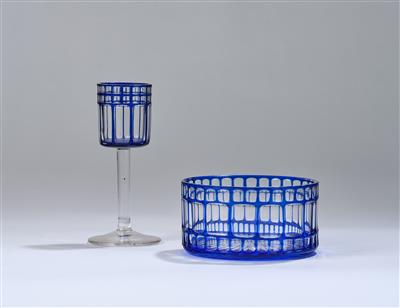 A liqueur glass and a bowl; bowl, attributed to Otto Prutscher, Meyr’s Neffe, Adolf, before 1910 - Secese a umění 20. století