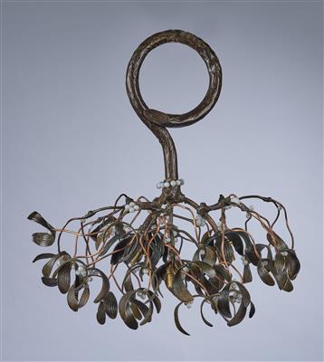 A mistletoe chandelier, designed in France, c. 1900 - Jugendstil e arte applicata del XX secolo