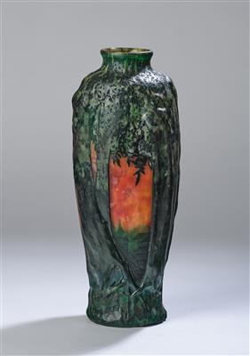 Vase "Soufflé aux chêne verts", Daum, Nancy, um 1910 - Jugendstil und angewandte Kunst des 20. Jahrhunderts