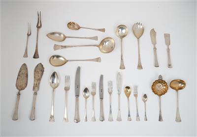 A 230-piece silver cutlery set, Franz Lebschy, Friedrich Laubenbacher or Franz Lindhuber, Vienna, as of May 1922 - Jugendstil e arte applicata del XX secolo