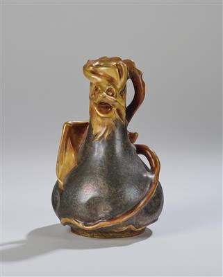Eduard Stellmacher, a small "Amphora" dragon vase ("Small Dragon Vase"), model number 4552, model and decor 1901-02, executed by Riessner, Stellmacher & Kessel, Turn-Teplitz, Czechoslovakia - Secese a umění 20. století